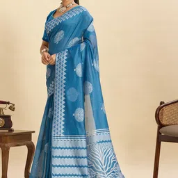 KALINI Ethnic Motifs Silk Blend Handloom Saree image 5