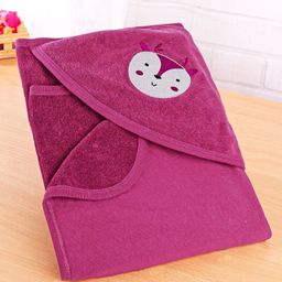 Simply Terry Knit Hooded Towel With Deer Patch L 80 x B 80 - Neon Pink-picture-29