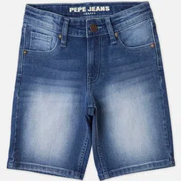 Pepe Jeans Cotton Elastane Woven Above Knee Length Solid Shorts - Royal Blue-picture-33