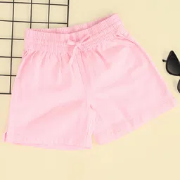 Pantaloons Junior Cotton Solid Shorts - Pink-picture-17