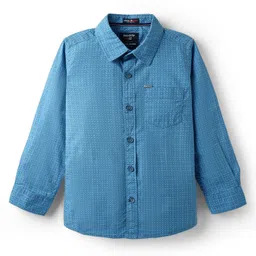 Noddy Full Sleeves Abstract Printed Shirt - Turquoise Blue image 2