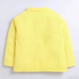 Nino Bambino Fleece Knit Full Sleeves Solid Light Winter Sweatshirt - Yellow image 3