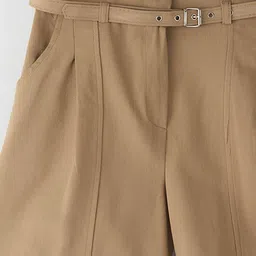 Trendyol Women Vizon Solid Mid-Rise Pure Cotton Regular Shorts image 2