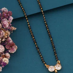Bhanu diam Gold-Plated Brass Mangalsutra-picture-34