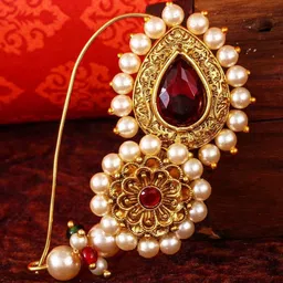 vivastri Gold Plated Alloy Nath Nose Pins image 2