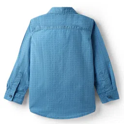 Noddy Full Sleeves Abstract Printed Shirt - Turquoise Blue image 3