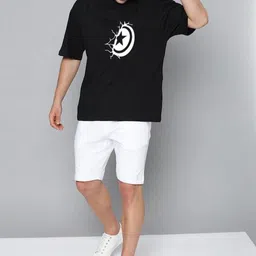 Organic Chics Captain America Printed Pure Cotton Oversized Anti Odour T-shirt-picture-23