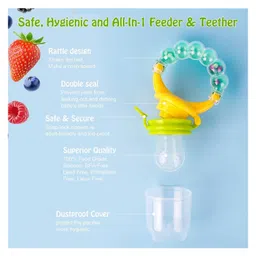 Joy Buzz Rattle style Food & Fruit Nibbler Cum Pacifier  - Purple image 4