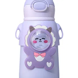 ZOE Stainless Steel Water Bottle With Sheep Applique & Strap Lavender - 520 ml image 4
