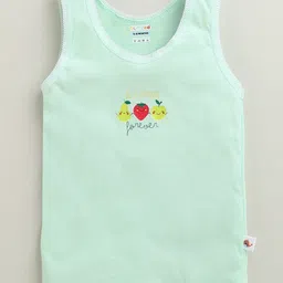 BUMZEE Cotton Knit Pack Of 3 Sleeveless Berry Printed Slips - Peach & Mint Green image 5