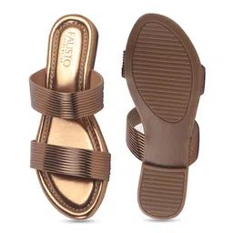 FAUSTO Women Party Open Toe Flats with Tassels image 4