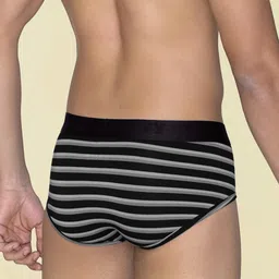 XYXX Men Pack of 2 Cotton Striped Linea Micro Modal Basic Briefs XYBRF2PCKN729 image 4