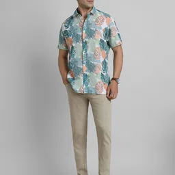 SIMON CARTER LONDON Men Slim Fit Floral Opaque Printed Casual Shirt image 5
