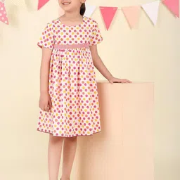 Fabindia Girls Cotton Ethnic Motifs Printed Fit & Flare Dress-image-59