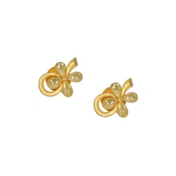BHIMA 22K BIS Hallmark 916 Purity Yellow Gold Flower Bow Earring image 4