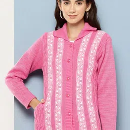 BAESD Women Self Design Woollen Cardigan-picture-37