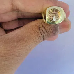 R G MART Men Shriyantra Shank Para Gold-Plated Alloy Finger Ring image 5