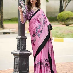 KALINI Floral Satin Saree image 3