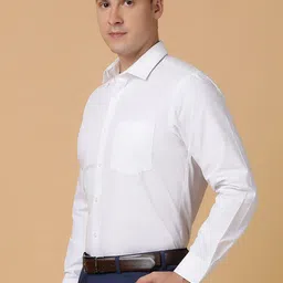 TABARD Men Spread Collar Solid Cotton Formal Shirt image 4