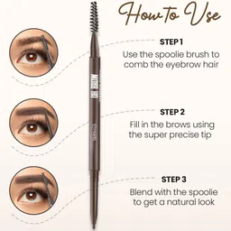 MARS Oh Brow Dual-Ended Eyebrow Pencil With Spoolie-0.1g-Black image 3