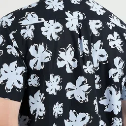 Karl Lagerfeld Slim Fit Abstract Printed Cuban Collar Cotton Casual Shirt image 5