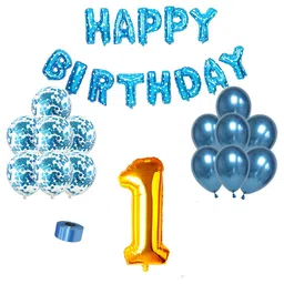 Shopperskart 1st Birthday Balloon Decor Kit Blue - Pack of 30-picture-27