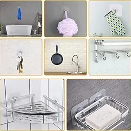 hi-hope Self Adhesive Sticker Hanger | No-Drill Plastic Wall Hooks Hook 18 image 5