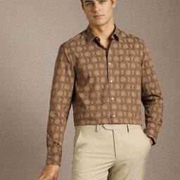 Louis Philippe Men Ethnic Motifs Printed Spread Collar Pure Cotton Formal Shirt-picture-49