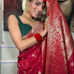 KALINI Woven Design Zari Silk Blend Banarasi Saree image 2