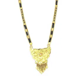 NINAMAAYRA Gold-Plated Brass Artificial Stones & Beads Mangalsutra-picture-17
