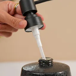 MARKET99 Black Rustic Ceramic Soap Dispenser image 2