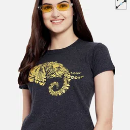 Dreambe Women Pack Of 2 Graphic Printed Round Neck Cotton T-shirts-picture-38