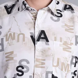 RARE CAMEL Men Slim Fit Typography Printed Spread Collar Casual Shirt image 2