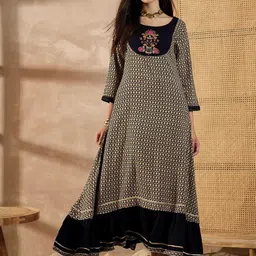all about you Women Geometric Printed A-Line Maxi Dress-image-4