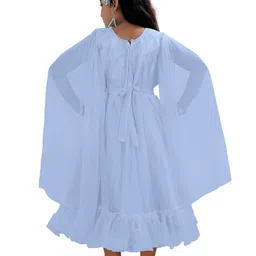 BAESD Embellished Flared Sleeve Net A-Line Dress image 4