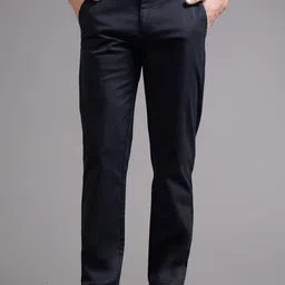 British Club Men Smart Slim Fit Low-Rise Chinos Trousers-picture-20