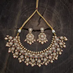 Kushal's Fashion Jewellery Kundan Studded & Beaded Jewellery Set-picture-28