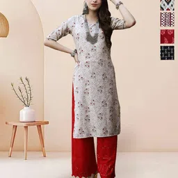 7Threads Women Pack Of 5 Ethnic Motifs Printed Gotta Patti Kurta image 1