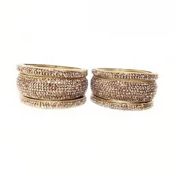 Only Offers Set Of 2 Multi Glass Artificial Stones & Beads Bangle image 3