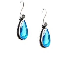 Bamboo Tree Jewels Crystals Studded Teardrop Shaped Drop Earrings image 4