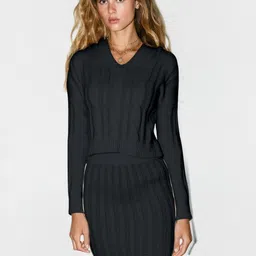 Mast & Harbour Round-Neck Top With Skirt Co-Ords Set-picture-38