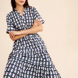 R.Code by The Roadster Life Co. Print Fit & Flare Maxi Dress image 4