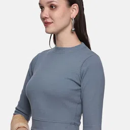 NOT YET by us Ribbed Stretchable Saree Blouse image 3