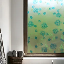 INDIAN ROYALS Green Floral Printed Self-Adhesive & Durable Window Sticker-image-93