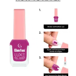 GlamFam Set Of 2 Glossy Finish Luxe Nail Lacquer - 12 ml Each - China Rose 69 image 4