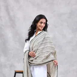 Fabindia Ethnic Motifs Striped Dupatta image 3