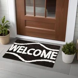 Kuber Industries 6Pcs Coffee Brown Printed Rectangle Anti Skid Doormats image 1