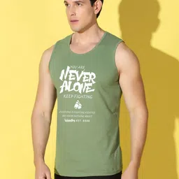 WOOSTRO Men Pack of 2 Typography Printed Round Neck Cotton Slim Fit Sports T-shirts image 3