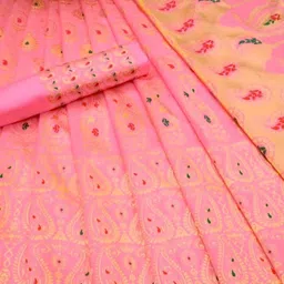 RUNAYA NX Ethnic Motifs Printed Pure Silk Banarasi Saree image 5