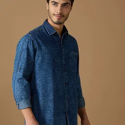 SNX Conversational Printed Spread Collar Cotton Tailored Fit Casual Shirt image 4